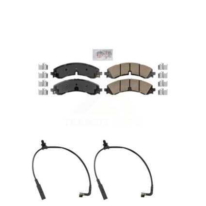 Front Ceramic Brake Pad & Wear Sensor Kit For GMC Chevrolet Sierra 2500 HD Silverado 3500 KNW-101344