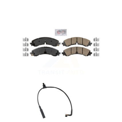 Front Ceramic Brake Pad & Wear Sensor Kit For GMC Chevrolet Sierra 2500 HD Silverado 3500 KNW-101361