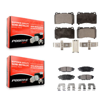 Front Rear Semi-Metallic Brake Pads Kit For 2014 Subaru WRX With 15″ Factory Wheels KPF-100004