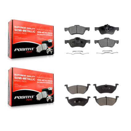 Front Rear Semi-Metallic Brake Pads Kit For Ford Escape Mazda Tribute Mercury Mariner KPF-100025