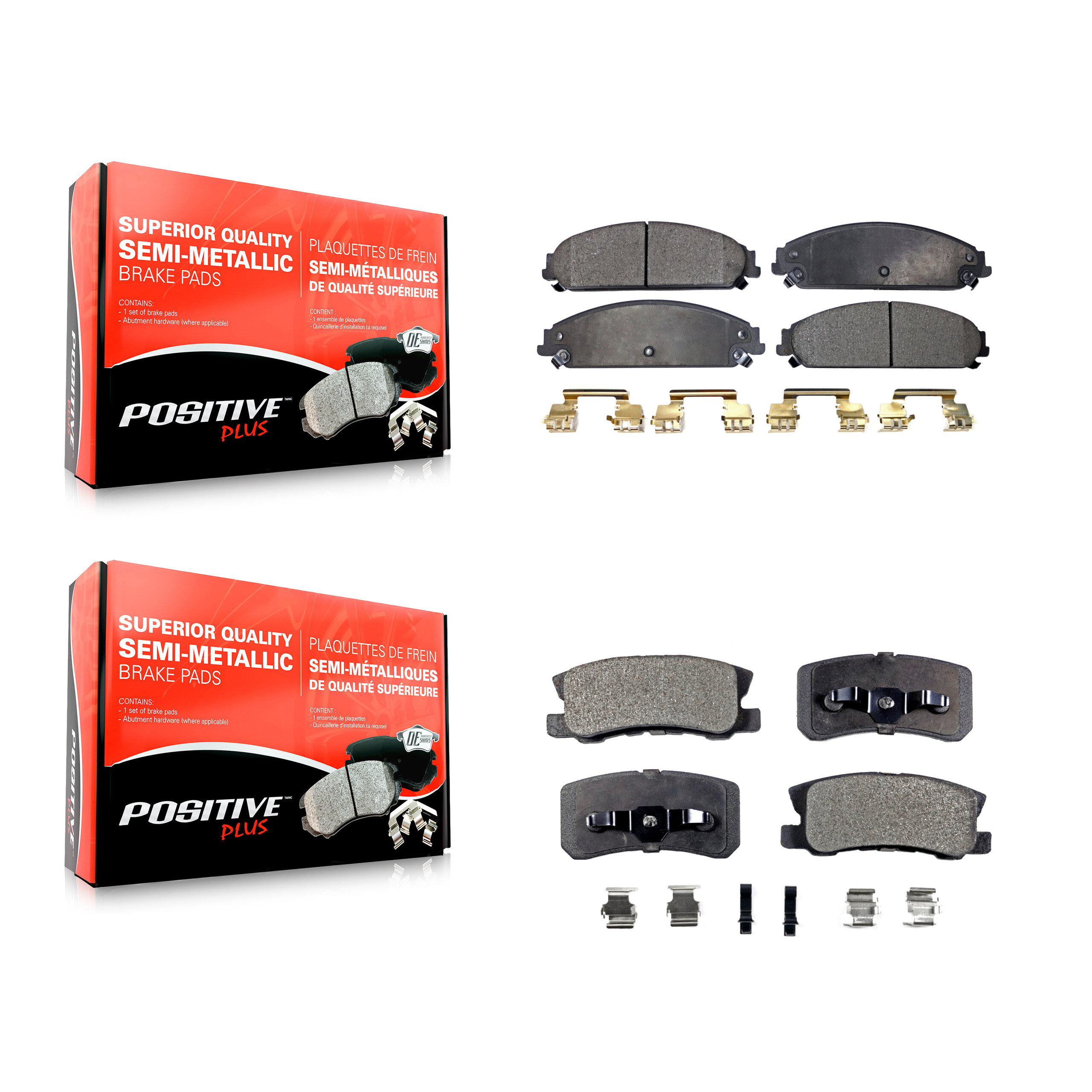 Front Rear Semi-Metallic Brake Pads Kit For 2008-2009 Dodge Caliber SRT-4 KPF-100029
