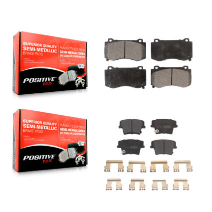 Front Rear Semi-Metallic Brake Pads Kit For 2015 Dodge Charger R T Scat Pack with 6.4L KPF-100061
