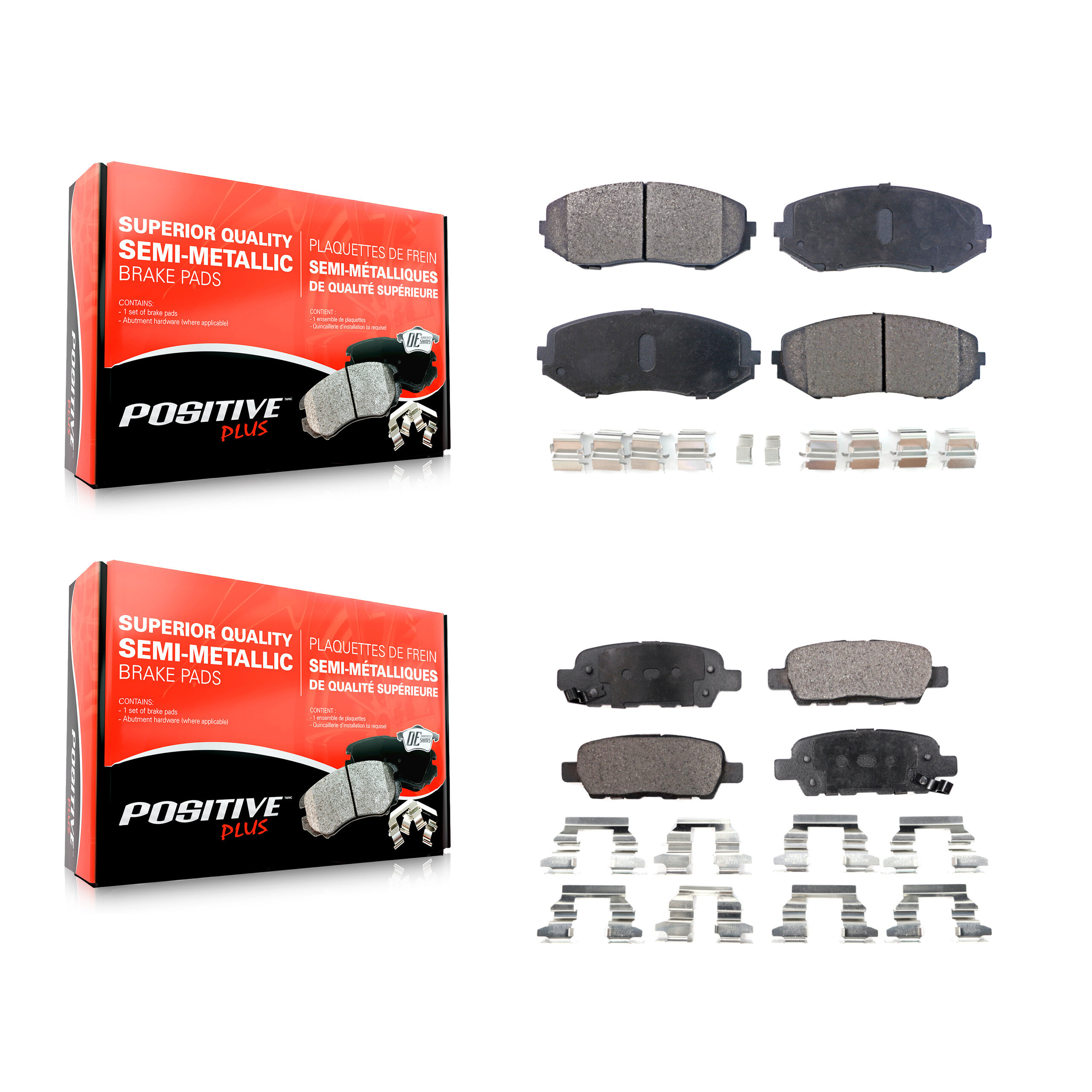 Front Rear Semi-Metallic Brake Pads Kit For 2007-2013 Suzuki Grand Vitara KPF-100077