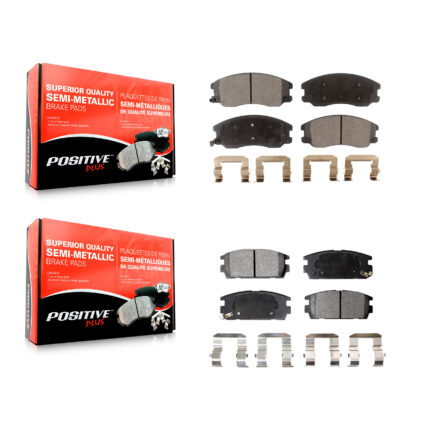 Front Rear Semi-Metallic Brake Pads Kit For Chevrolet Equinox Pontiac Torrent Saturn Vue KPF-100096