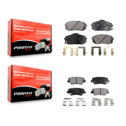 Front Rear Semi-Metallic Brake Pads Kit For Hyundai Sonata Kia Soul EV Cadenza KPF-100106