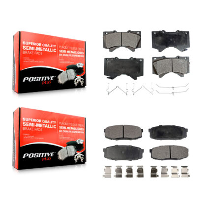 Front Rear Semi-Metallic Brake Pad Kit For Toyota Tundra Sequoia Lexus LX570 Land Cruiser KPF-100108