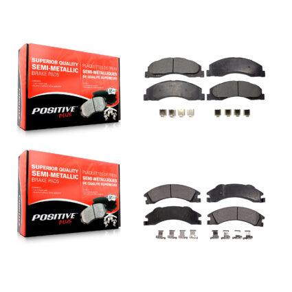 Front Rear Semi-Metallic Brake Pads Kit For Ford E-350 Super Duty E-250 E-150 E-450 KPF-100122