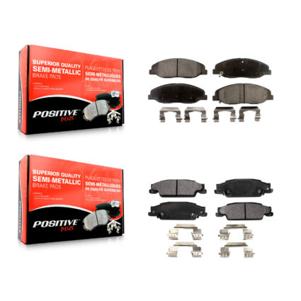 Front Rear Semi-Metallic Brake Pads Kit For 2009-2011 Cadillac STS With Base Brakes KPF-100129