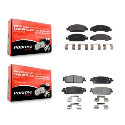 Front Rear Semi-Metallic Brake Pads Kit For Chevrolet GMC Sierra 1500 Silverado Avalanche KPF-100137