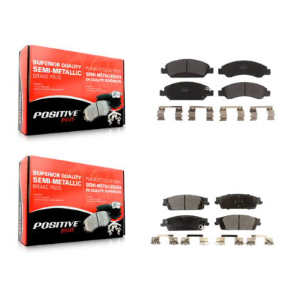 Front Rear Semi-Metallic Brake Pads Kit For GMC Chevrolet Sierra 1500 Silverado Tahoe XL KPF-100138