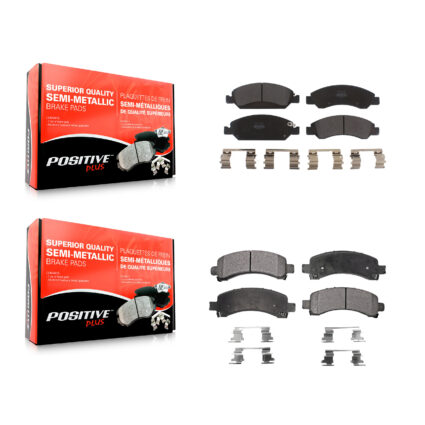 Front Rear Semi-Metallic Brake Pads Kit For 2009-2014 Chevrolet Express 1500 GMC Savana KPF-100142