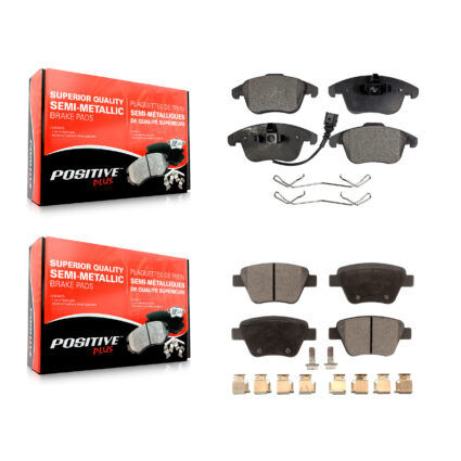 Front Rear Semi-Metallic Brake Pads Kit For 2012-2014 Volkswagen Passat KPF-100148