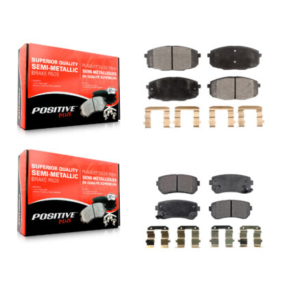 Front Rear Semi-Metallic Brake Pads Kit For Hyundai Elantra Kia Forte Koup Forte5 KPF-100155