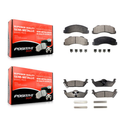 Front Rear Semi-Metallic Brake Pads Kit For 2010-2011 Ford F-150 KPF-100175