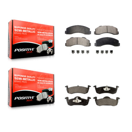 Front Rear Semi-Metallic Brake Pads Kit For 2010-2017 Ford Expedition Lincoln Navigator KPF-100176