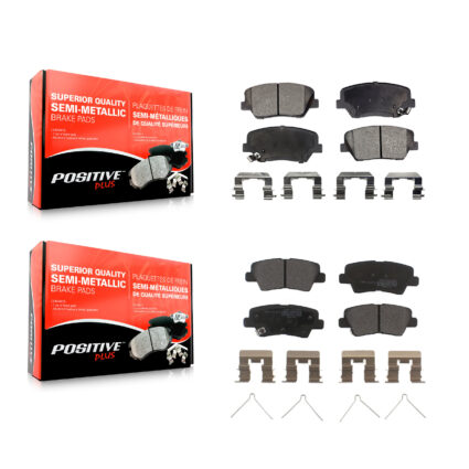 Front Rear Semi-Metallic Brake Pads Kit For 14-17 Kia Rondo With Electric Parking KPF-100187