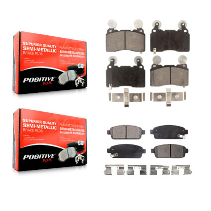 Front Rear Semi-Metallic Brake Pad Kit For 2015-2016 Cadillac ELR With Performance Brakes KPF-100197