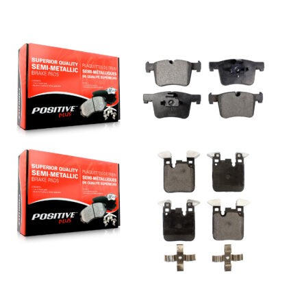 Front Rear Semi-Metallic Brake Pads Kit For 2012 BMW 328i With 345mm Diameter Rotor KPF-100227