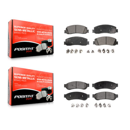 Front Rear Semi-Metallic Brake Pads Kit For Ford F-250 Super Duty F-350 KPF-100245