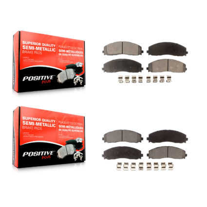 Front Rear Semi-Metallic Brake Pads Kit For Ford F-350 Super Duty F-250 F-450 KPF-100256