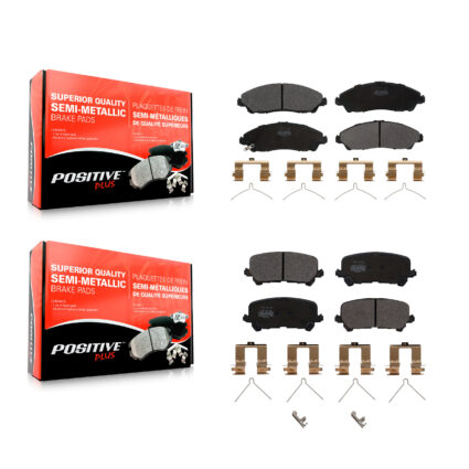 Front Rear Semi-Metallic Brake Pads Kit For Honda Pilot Ridgeline Acura MDX KPF-100266