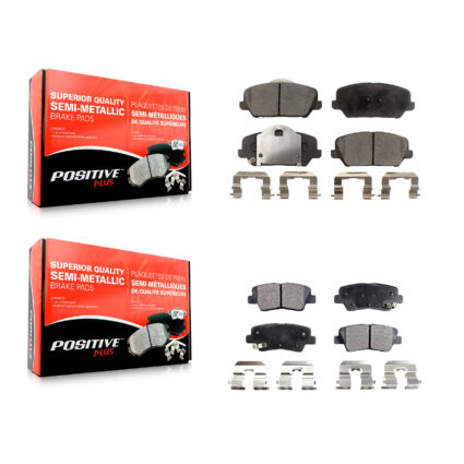 Front Rear Semi-Metallic Brake Pads Kit For 2014-2016 Kia Forte Forte5 Koup KPF-100269