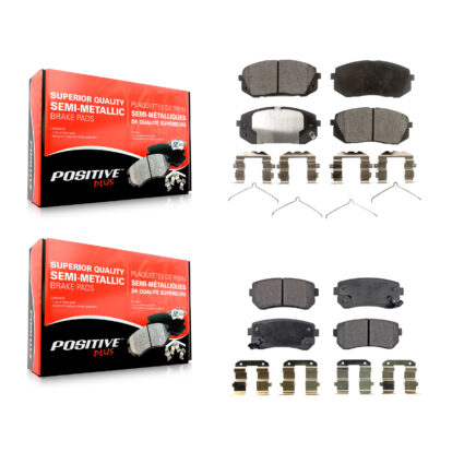 Front Rear Semi-Metallic Brake Pads Kit For 2016 Hyundai Sonata With Manual Parking KPF-100277