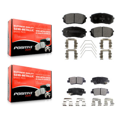 Front Rear Semi-Metallic Brake Pads Kit For 16 Hyundai Sonata With Electric Parking KPF-100285