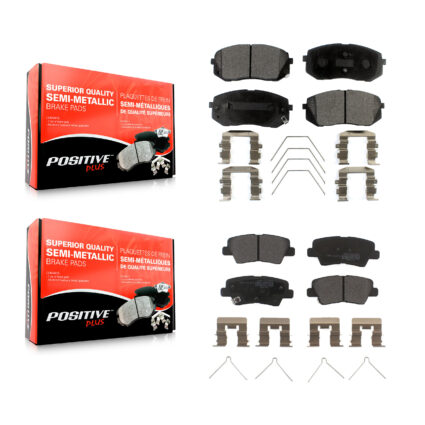 Front Rear Semi-Metallic Brake Pads Kit For Hyundai Kona Kia Forte Elantra GT Optima Soul KPF-100286