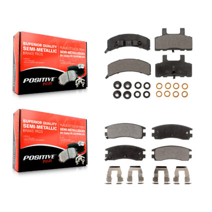 Front Rear Semi-Metallic Brake Pads Kit For 1999 Cadillac DeVille Drum rear brakes KPF-100294