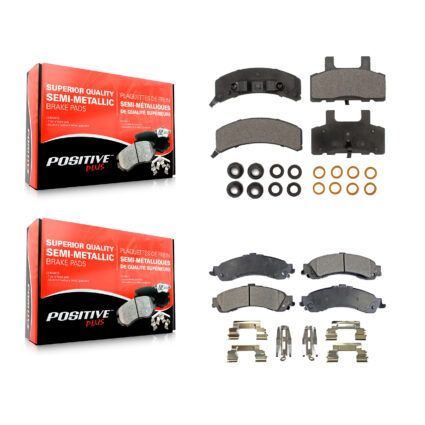 Front Rear Semi-Metallic Brake Pads Kit For 2000 GMC Yukon With Dual Piston Caliper KPF-100296