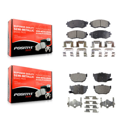 Front Rear Semi-Metallic Brake Pads Kit For 1990-1992 Nissan Stanza Disc rear brakes KPF-100299