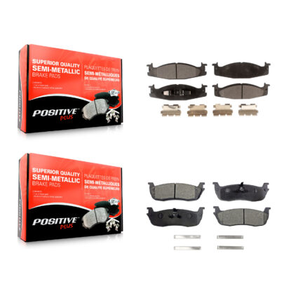 Front Rear Semi-Metallic Brake Pads Kit For 1996 Ford F-150 KPF-100315
