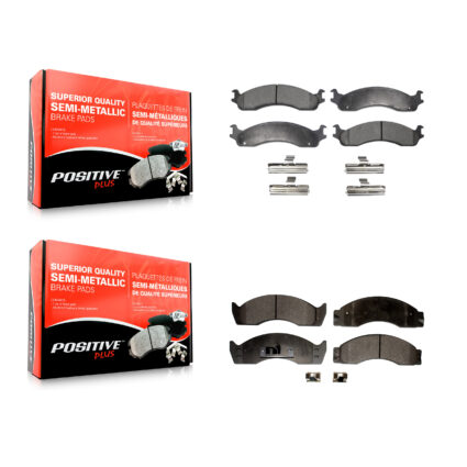 Front Rear Semi-Metallic Brake Pads Kit For Ford E-450 Super Duty Econoline KPF-100321