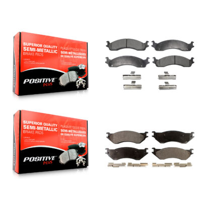 Front Rear Semi-Metallic Brake Pads Kit For 2001-2002 Dodge Ram 2500 3500 KPF-100322