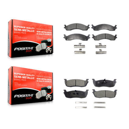 Front Rear Semi-Metallic Brake Pads Kit For Ford F-250 HD KPF-100323