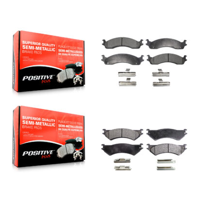 Front Rear Semi-Metallic Brake Pads Kit For Ford E-350 Super Duty E-250 Econoline Club KPF-100324
