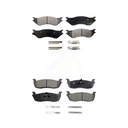 Front Rear Semi-Metallic Brake Pads Kit For Ford F-150 F-250 HD Expedition Heritage KPF-100335