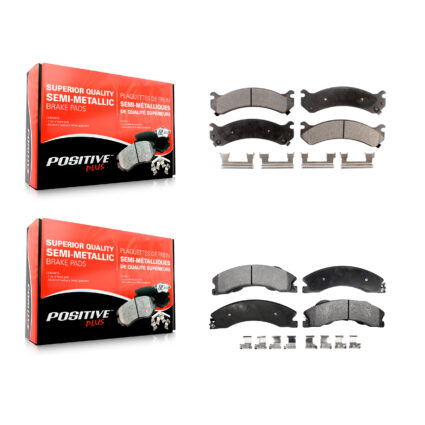 Front Rear Semi-Metallic Brake Pads Kit For GMC Savana 3500 Chevrolet Express 4500 KPF-100349