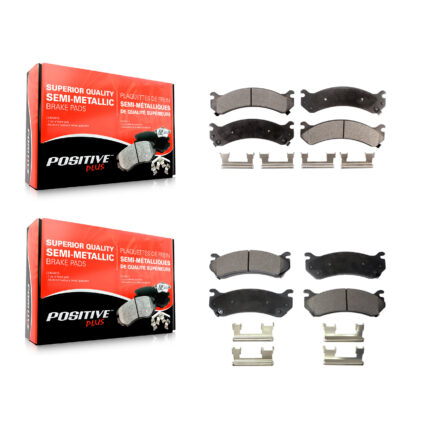 Front Rear Semi-Metallic Brake Pad Kit For Chevrolet GMC Sierra 2500 HD Silverado 3500 H2 KPF-100350