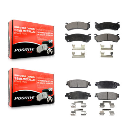 Front Rear Semi-Metallic Brake Pad Kit For 2007 Chevrolet Silverado 1500 Disc rear brakes KPF-100354