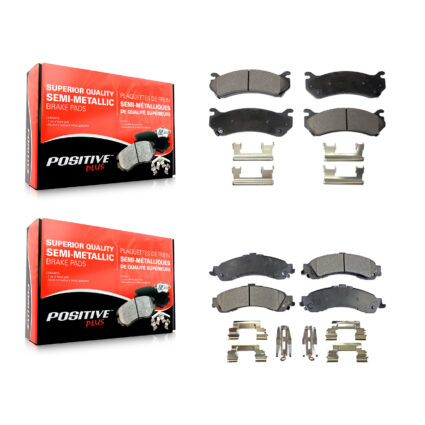 Front Rear Semi-Metallic Brake Pads Kit For Chevrolet GMC Silverado 1500 Sierra Avalanche KPF-100356