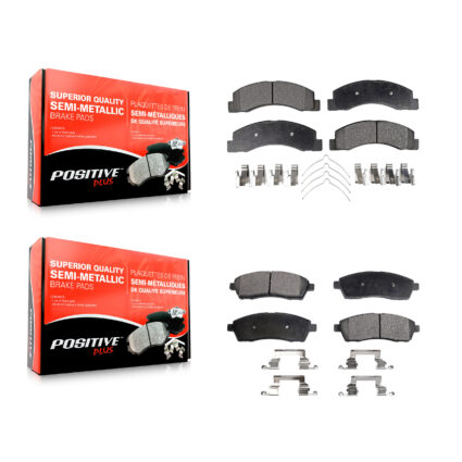 Front Rear Semi-Metallic Brake Pads Kit For Ford F-350 Super Duty F-250 Excursion KPF-100373