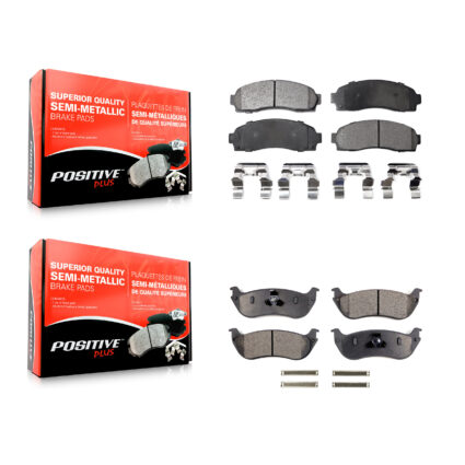 Front Rear Semi-Metallic Brake Pads Kit For Ford Explorer Mercury Mountaineer KPF-100376