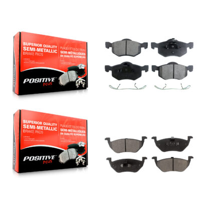 Front Rear Semi-Metallic Brake Pads Kit For Ford Escape Mazda Tribute Mercury Mariner KPF-100383