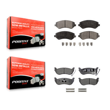 Front Rear Semi-Metallic Brake Pads Kit For 2003-2007 Jeep Liberty KPF-100394