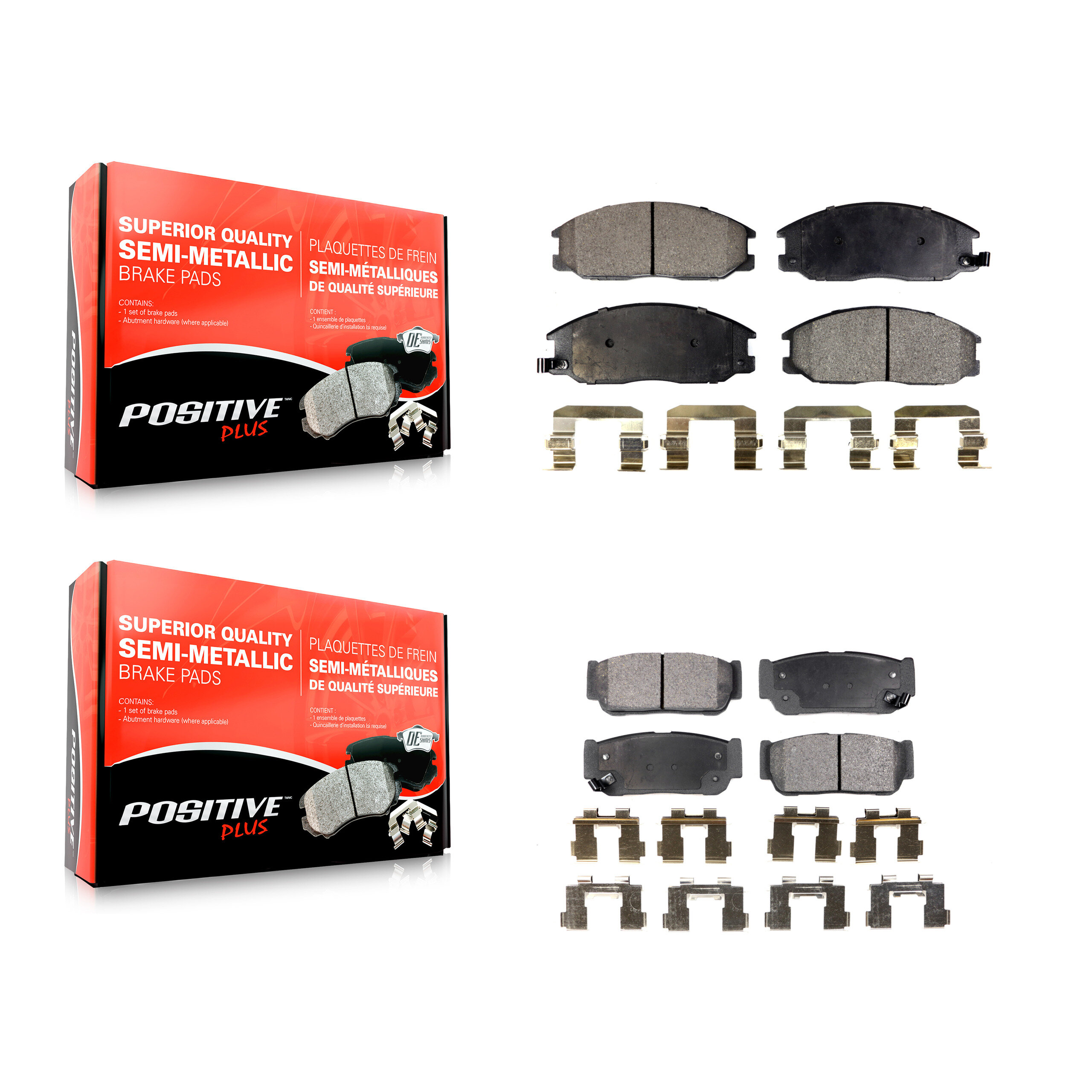 Front Rear Semi-Metallic Brake Pads Kit For 2003-2009 Kia Sorento KPF-100397