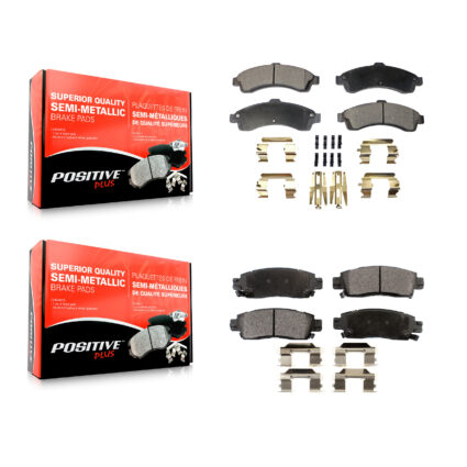 Front Rear Semi-Metallic Brake Pad Kit For GMC Chevrolet Envoy Trailblazer XL EXT SSR XUV KPF-100405