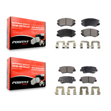 Front Rear Semi-Metallic Brake Pads Kit For Hyundai Kia Soul Elantra Sonata Amanti Azera KPF-100431
