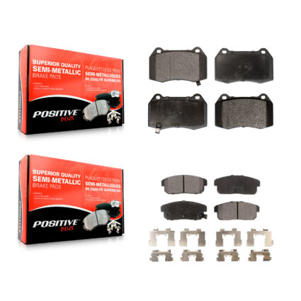 Front Rear Semi-Metallic Brake Pad Kit For 02-06 Nissan Sentra 2.5L With 4 Piston Caliper KPF-100450